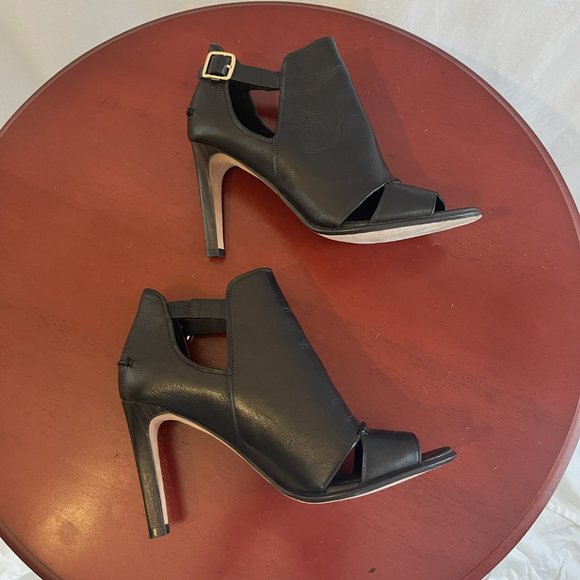 COACH Open Toe Black Bootie - Slightly Worn 9M 4" Heel - Picture 4 of 8